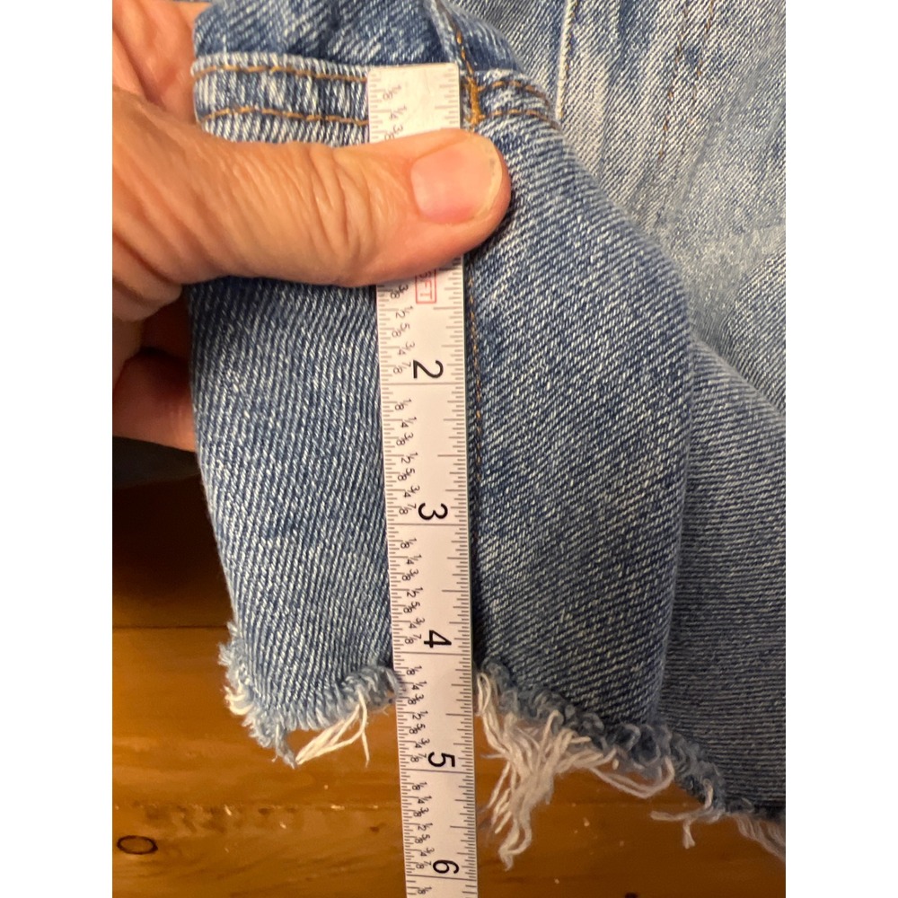 Madewell Light Blue Distressed Denim Jean Shorts - Picture 4 of 8